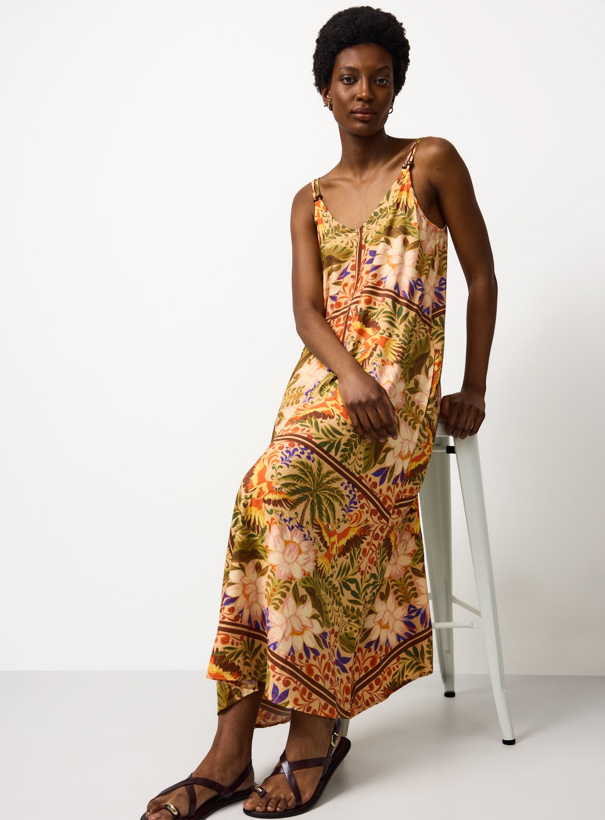 Parrot Palm Print Trapeze Cami Dress 18 - Image 2 thumbnail